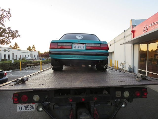 Totaled Ford Mustang GT--frame twist is more obvious from this view