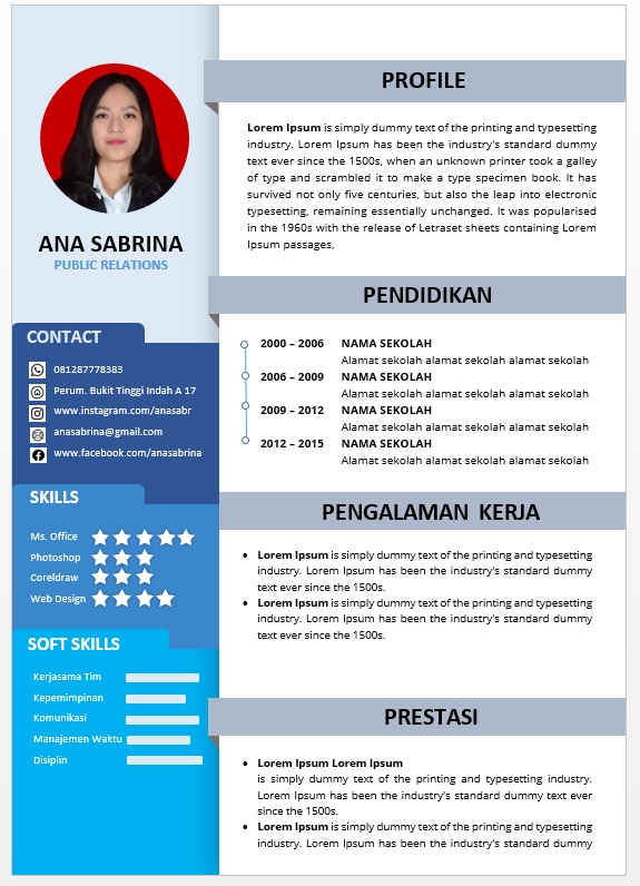 Desain CV Menarik dan Kreatif dengan Ms Word - CV Kreatif 