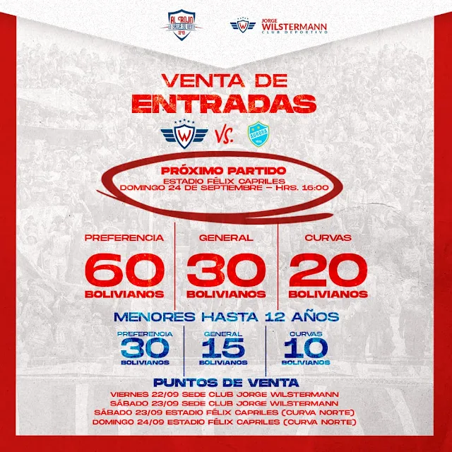 Venta de Entradas Wilstermann vs Aurora