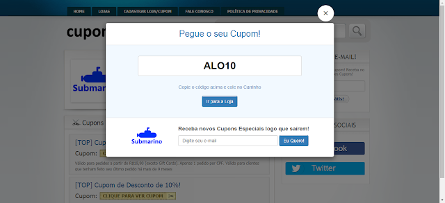Como usar cupom de desconto no submarino