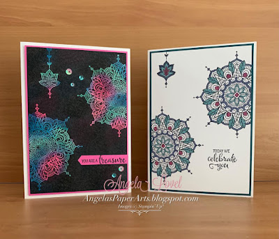 Angela's PaperArts: Stampin Up Treasured Medallions birthday card