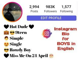 instagram bio for boys in english