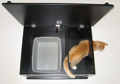 Designer Catbox Litter Box Enclosure Furniture Is Side Table For Hiding Kitty Litter Box