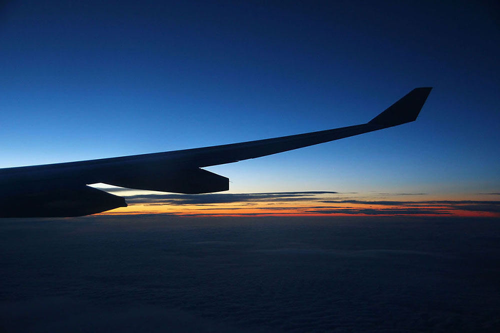 On the plane Sunrise photo