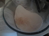 sifted flour, gingers, bicarbonate of soda in a bowl