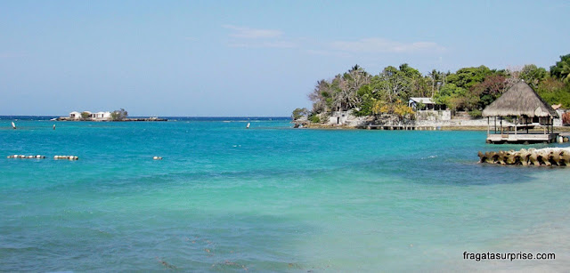 Praia do Hotel San Pedro de Majágua, nas Ilhas do Rosário, Colômbia