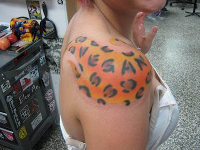 Vegan's Non-Vegetarian Weird Tattoos Leopard Print Vegan Tattoo