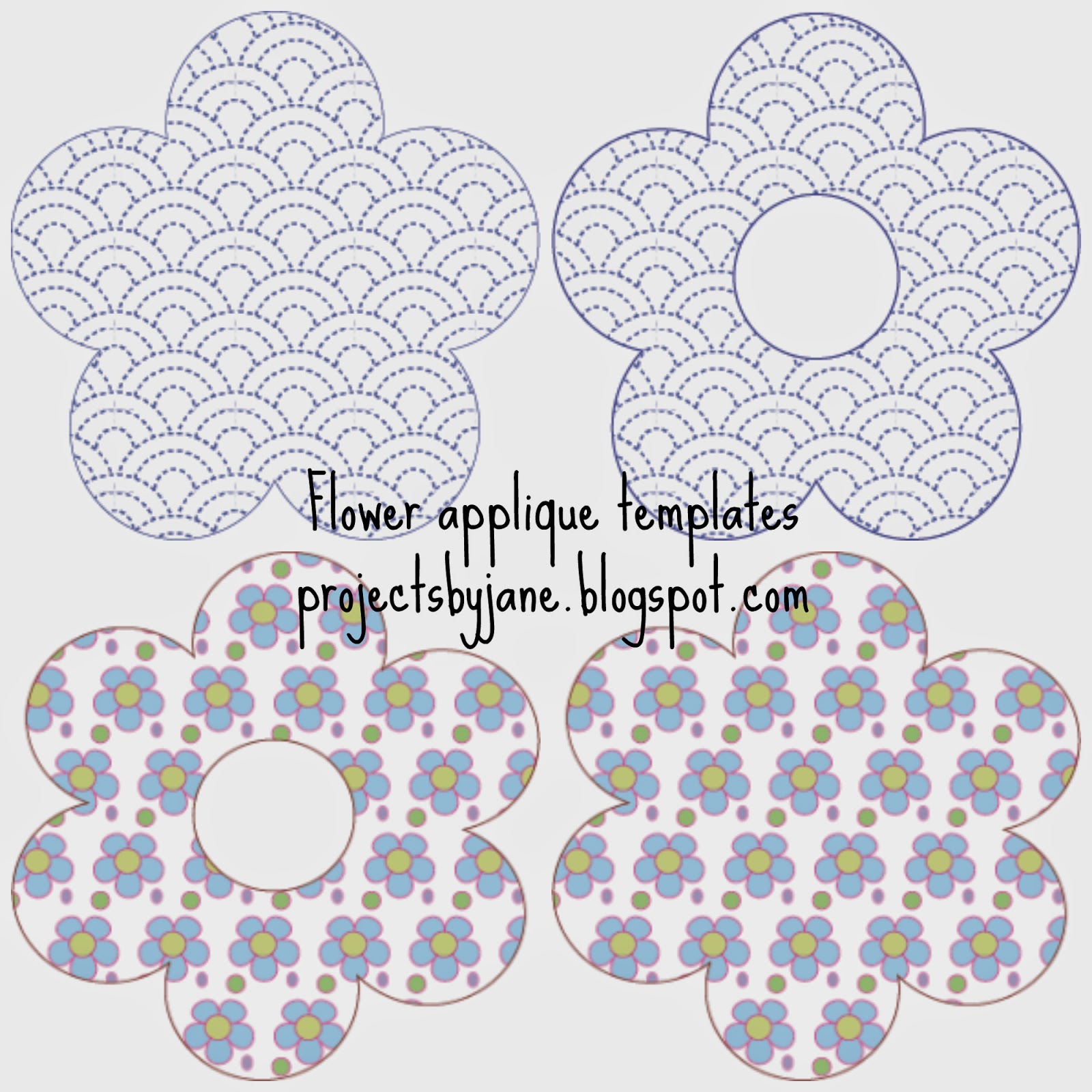 Projects by Jane: Free flower applique templates