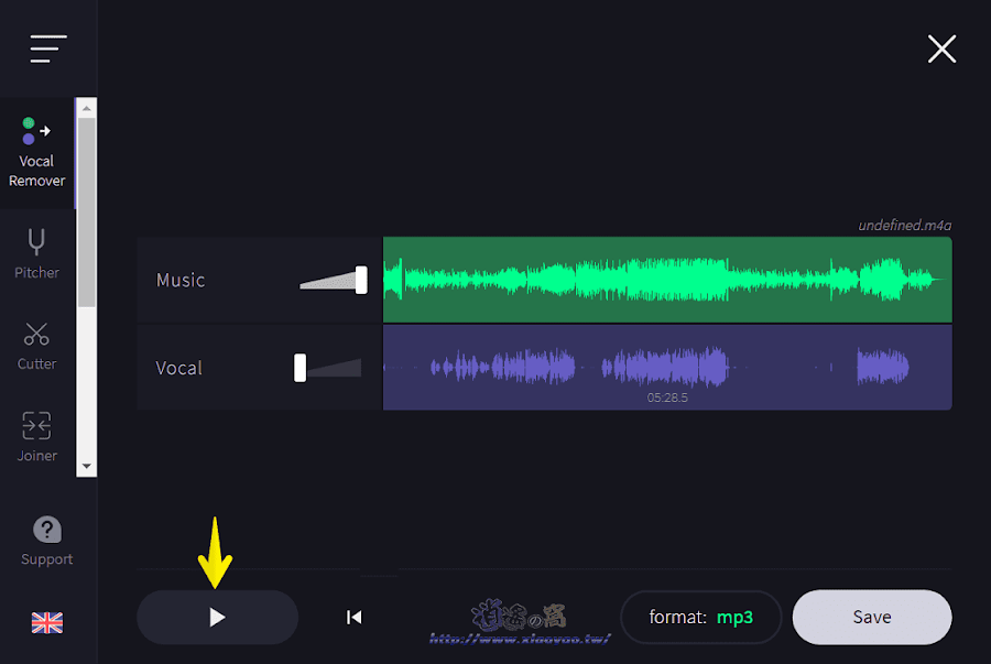 Vocal Remover 線上 AI 分離歌曲人聲