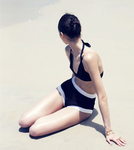 black and white bikini