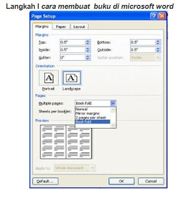 PENDIDIKAN MS WORD CARA MEMBUAT BUKU di Ms WORD 