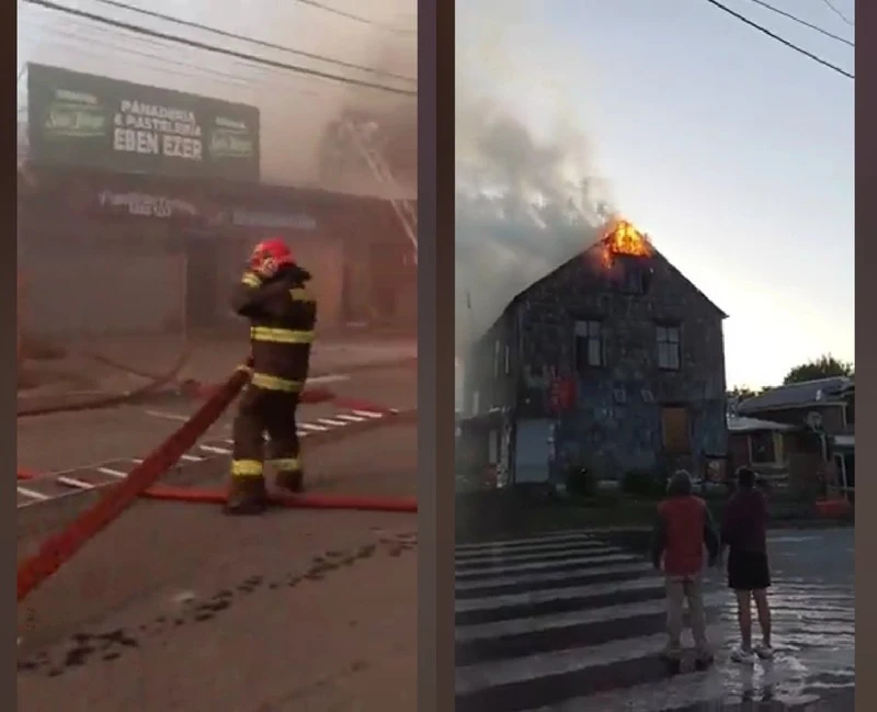 Incendio afectó a diversos inmuebles en Puerto Octay