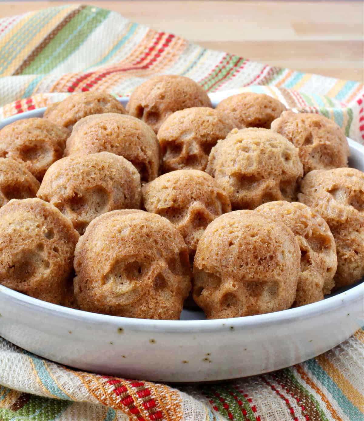 Spiced Skull Cakelets in a bowl.