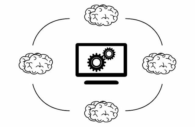 sociedad, información, comunicación, tics, veo mostros, ilustración, equipo