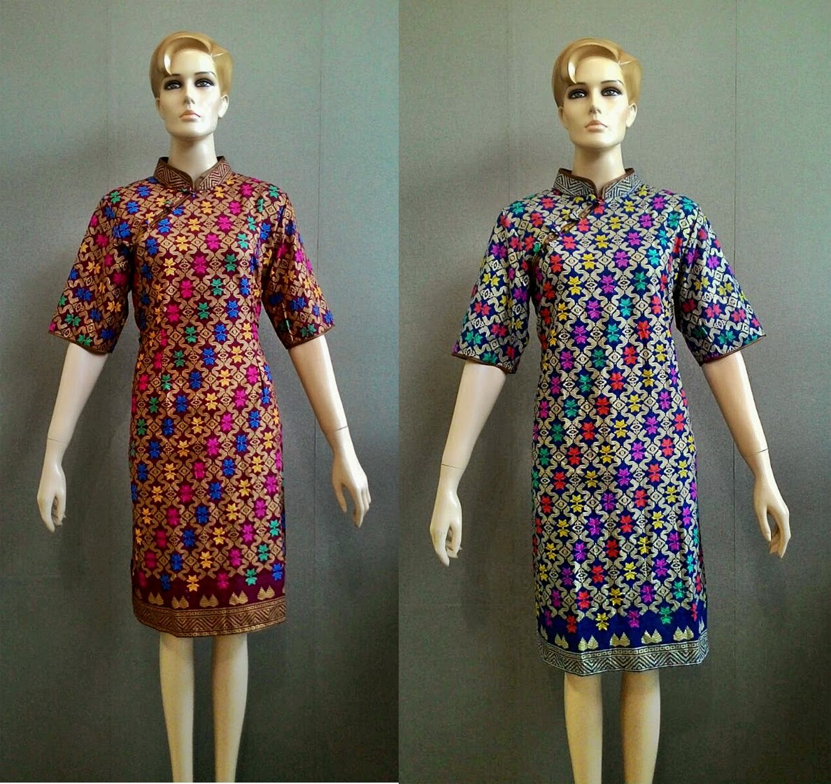 Model Baju Batik Dress Cheongsam - Batik Bagoes Solo