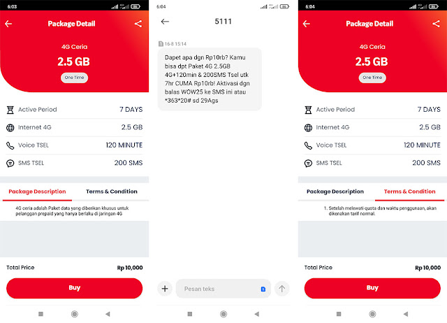 Paket Internet 4G Ceria Telkomsel 10.000