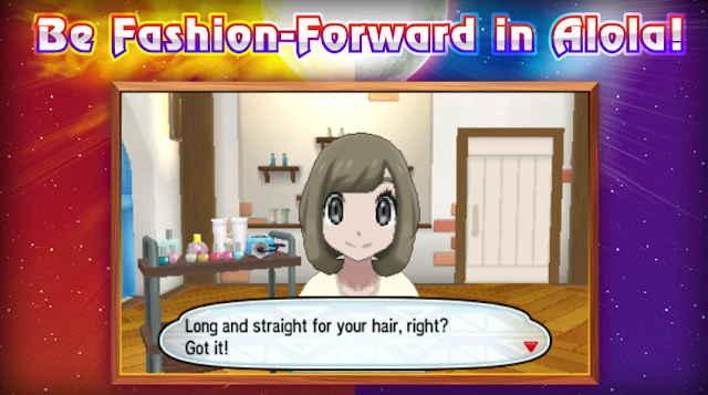 Pokémon Sun Moon hair customization trainer Alola long straight female girl