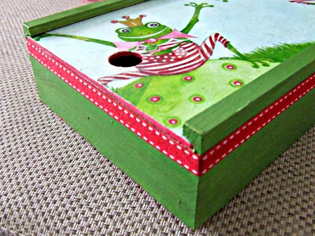 decoupage pudełko na kredki decoupage box for children