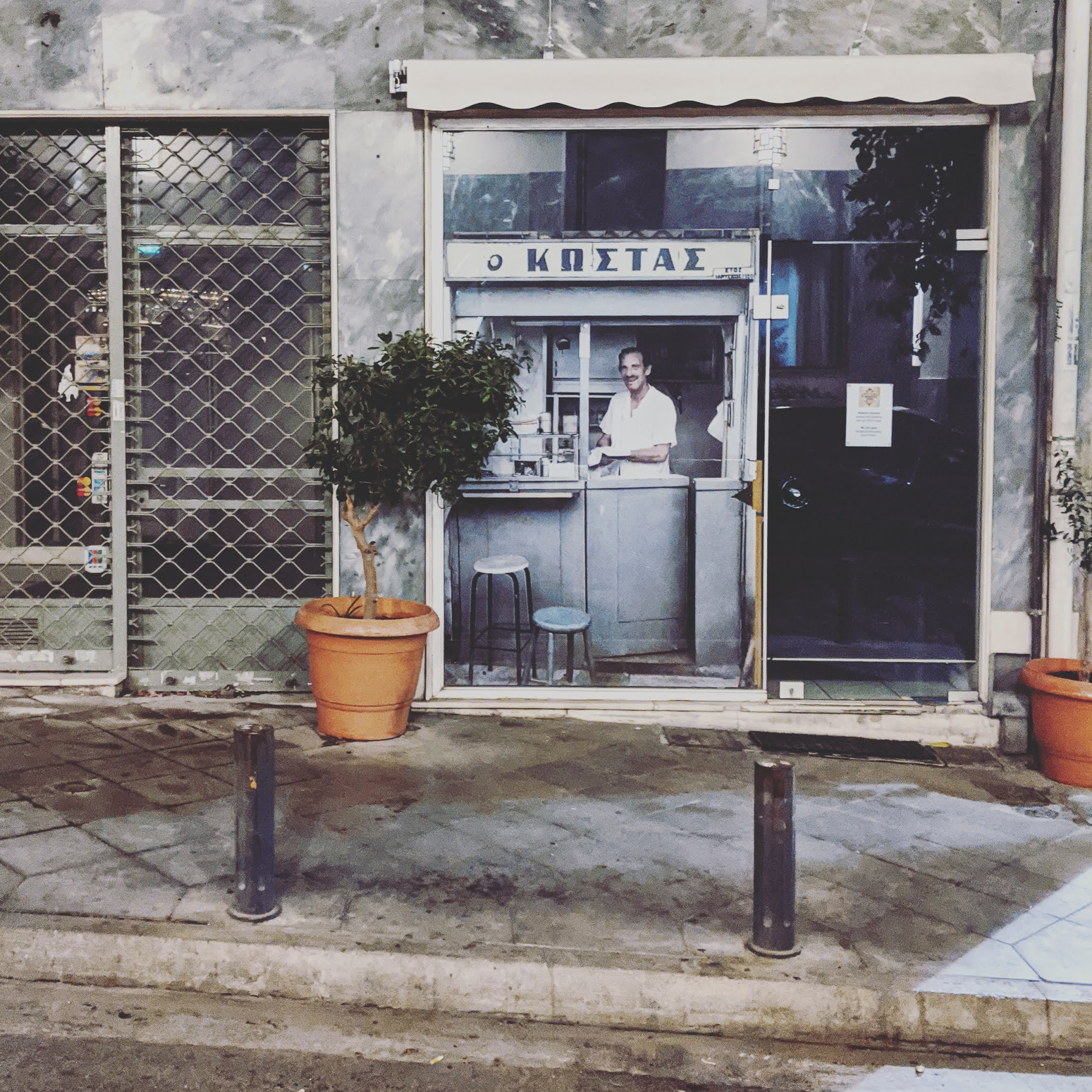 the front of greek souvlaki shop kostas in athens greece