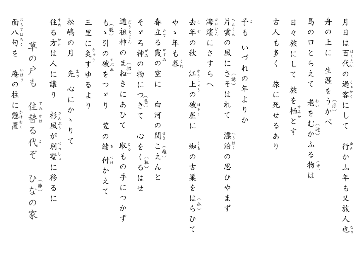 原文でも読める おくのほそ道 12月 14