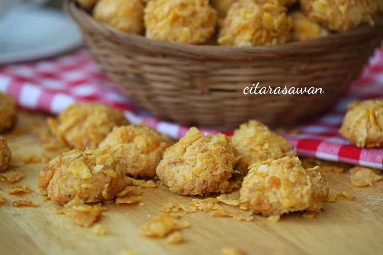 Biskut Keju Cornflakes / Cornflakes Cheese Cookies 