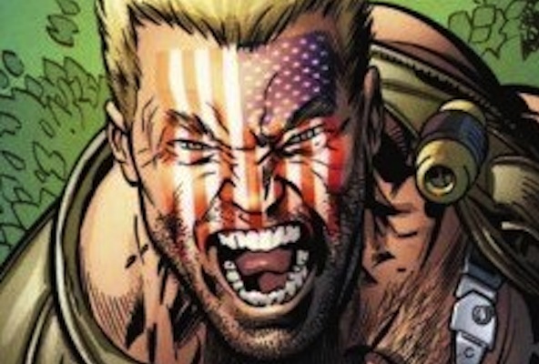 Nuke (Frank Simpson) - Marvel Villains Penjahat super bertato bendera amerika di wajahnya objek percobaan program Homegrown Weapon Plus Weapon VII 4