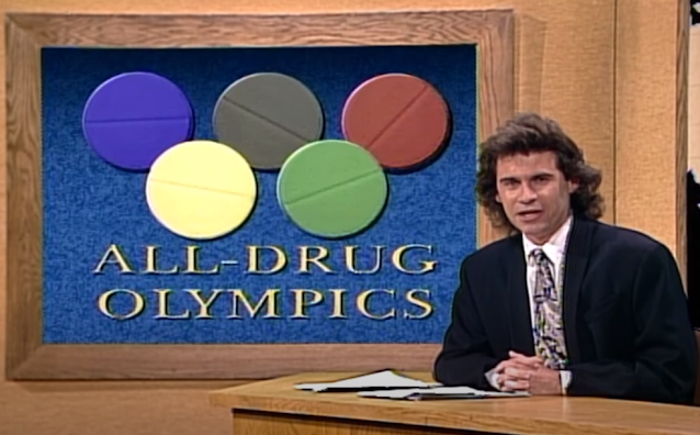 Dennis Miller introduces the All-Drug Olympics SNL 10/8/1988