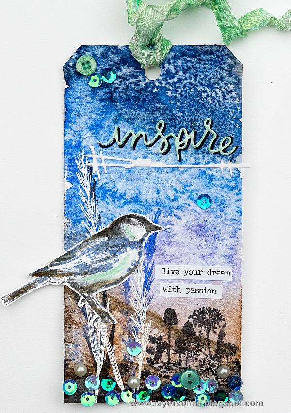 Layers of ink - Inspiring Bird Tag by Anna-Karin