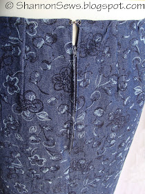 straight skirt waist using zipper and hook and eye
