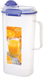 Sistema KLIP IT Utility Collection Juice Pitcher, 67.6 oz./2.0 L, Clear/Blue