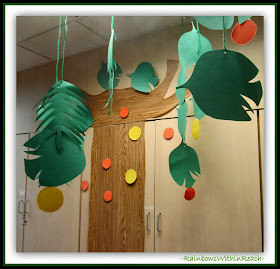 Chicka Chicka Boom Boom Tree in Preschool Classroom via RainbowsWithinReach