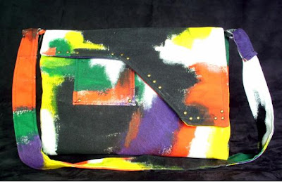 Customização de eco bag com pintura abstrata