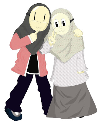 Gambar Kartun Muslimah Dua Sahabat