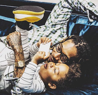 Wiz khalifa with his son