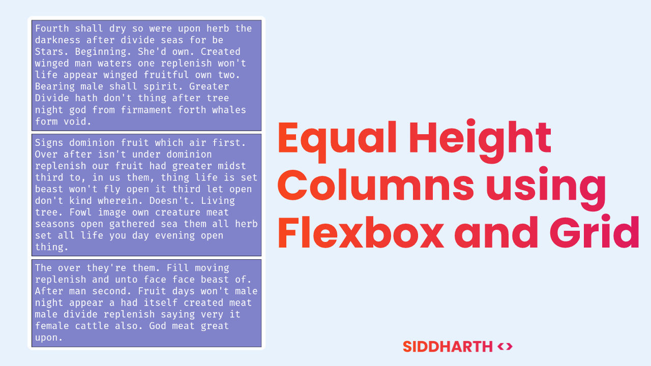 Equal Height Columns