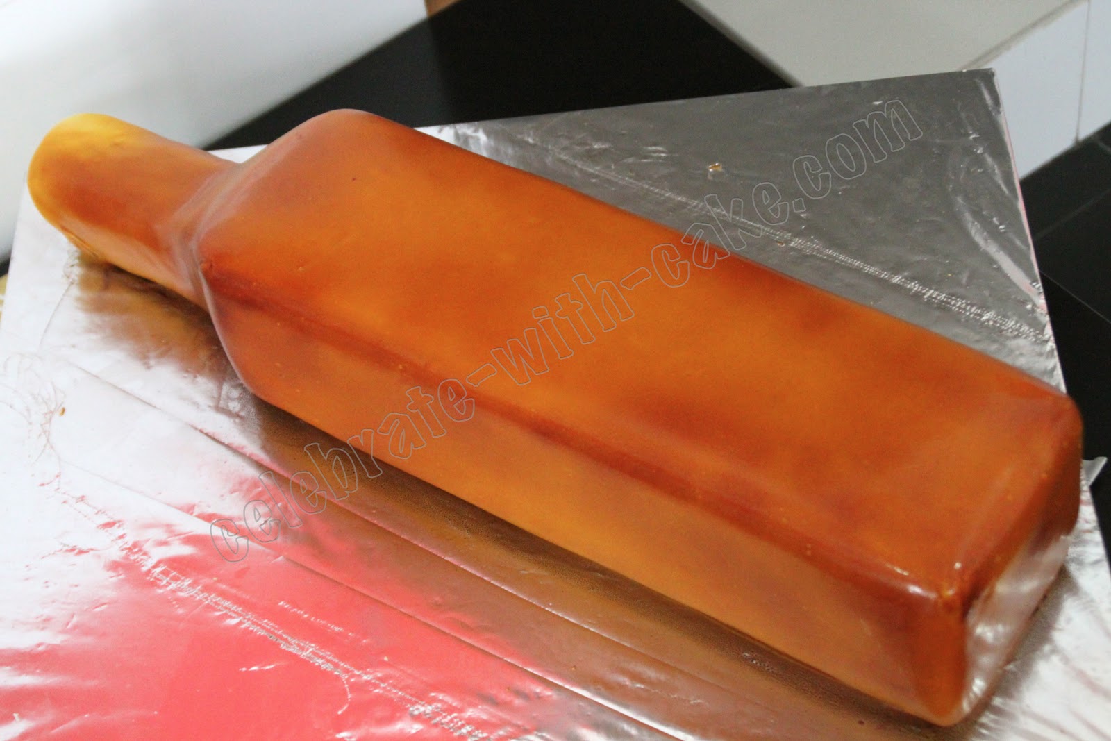 Johnnie Walker Whiskey Bottle Cigar Cake