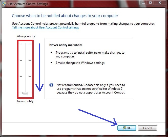 Cara Menonaktifkan User Account Control (UAC) di Windows 7