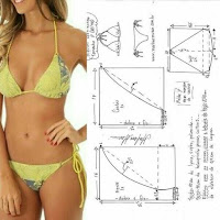 Patrones y medidas de costura para bikinis y prendas de verano