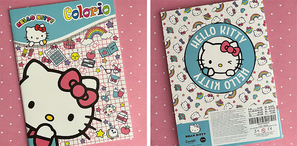 Hello Kitty coloring book cover (front and back)