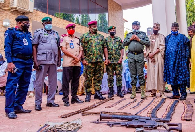 GOOD NEWS?? Repentant Bandits Surrender Their Weapons In Zamfara (Photos)