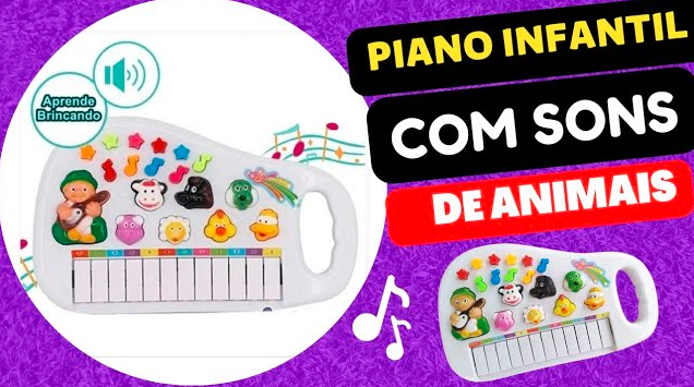 Piano Infantil Musical Teclado Com Som De Animais Fazenda