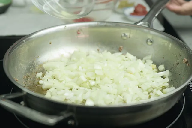 Saute for at least 5 minutes or until the onions has become soft and translucent.