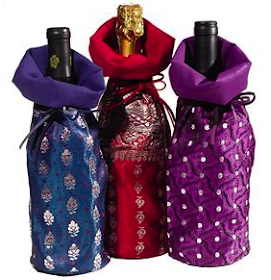 wine bags made from saris