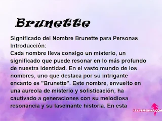 significado del nombre Brunette