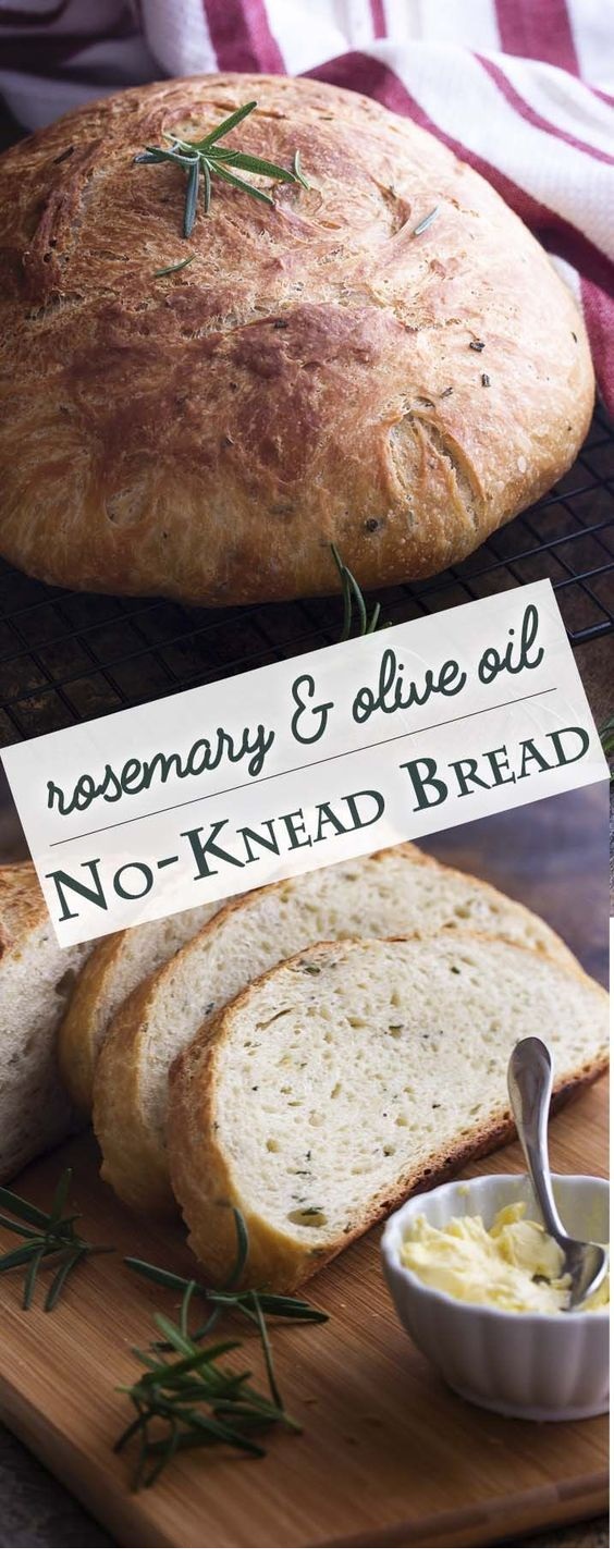 Olive Oil And Rosemary No Knead Bread