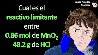 (Química-Chang12-problema-3.86) Considere la reacción MnO2 + 4HCl → MnCl2 + Cl2 + 2H2O Si reaccionan 0.86 moles de MnO2 y 48.2 g de HCl, ¿cuál de los reactivos se consumirá primero? ¿Cuántos gramos de Cl2 se producirán?