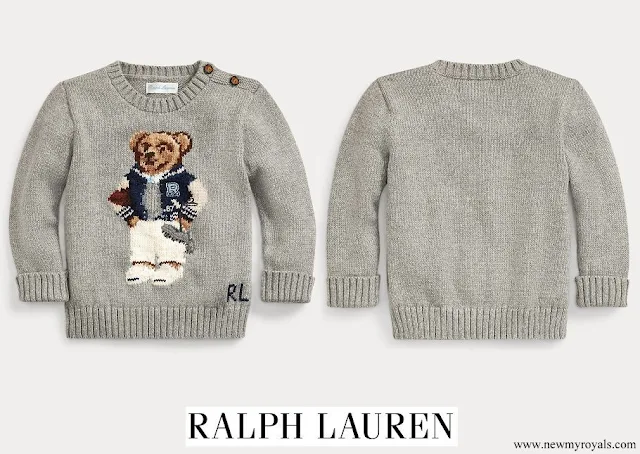 Prince Francois wore RALPH LAUREN Baby Boy Collegiate Bear Jumper