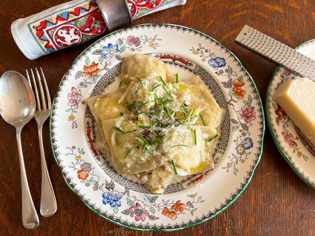 Food Lust People Love: Fresh sheets of egg pasta filled with crabmeat, cream cheese, chives and garlic make the most succulent crab Rangoon ravioli! Serve simply buttered or with the sauce of your choice.