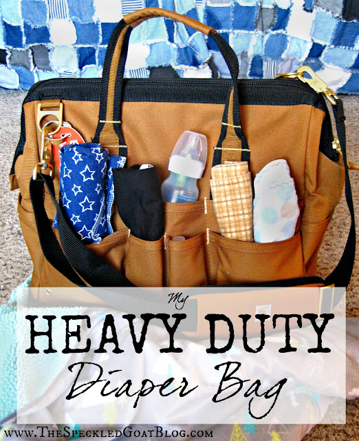diaper bag set up diaper bag contents what do I need in my diaper bag baby infant care rough tough durable heavy duty diaper bag manly diaper bag diaper bag for dad masculine diaper bag