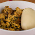 Eba with Egusi Soup with Two Meat